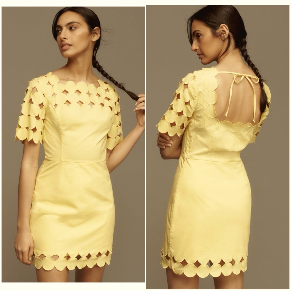 NWT Anthropologie Cutwork Mini Shift Dress